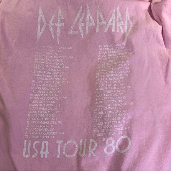 American Classics Def Leppard 80’s USA Tour Concert Shirt Pink Rock Punk - Picture 3 of 8